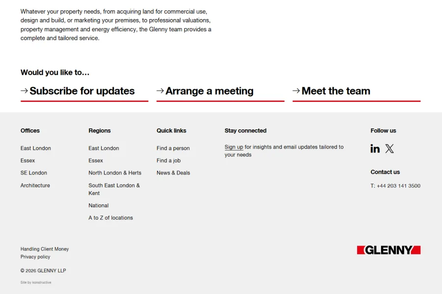 Glenny – Corporate Real Estate Website