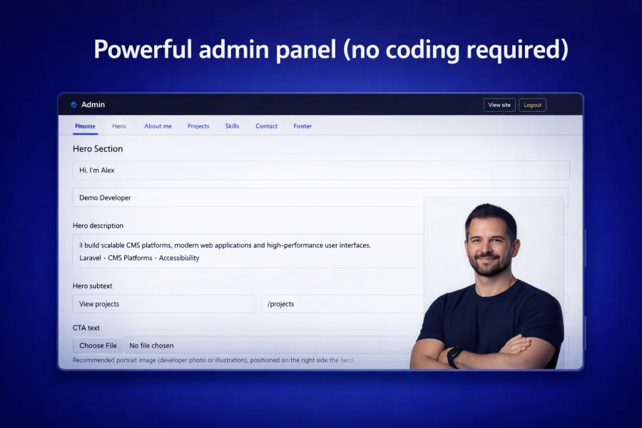 Laravel Portfolio CMS Template