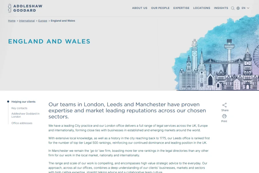 Addleshaw Goddard (ADG) – Corporate Website Redesign