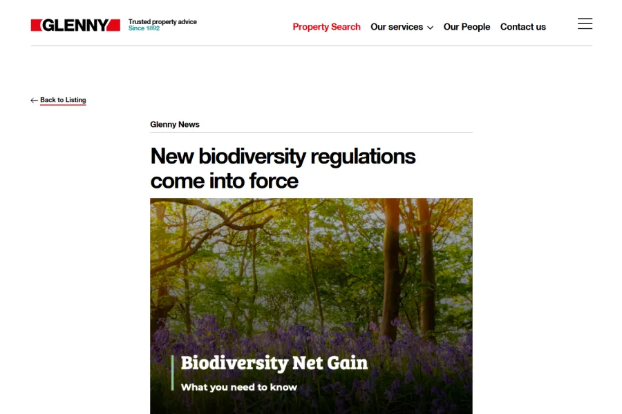 Glenny – Corporate Real Estate Website